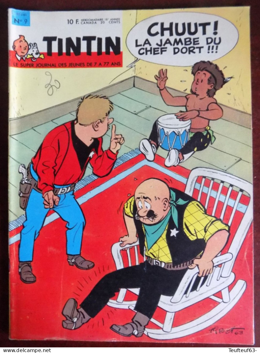 Tintin N° 9/1963 Couv. Tibet -récit Complet " Les Poupées Suspectes" Par Ramboux - Tintin