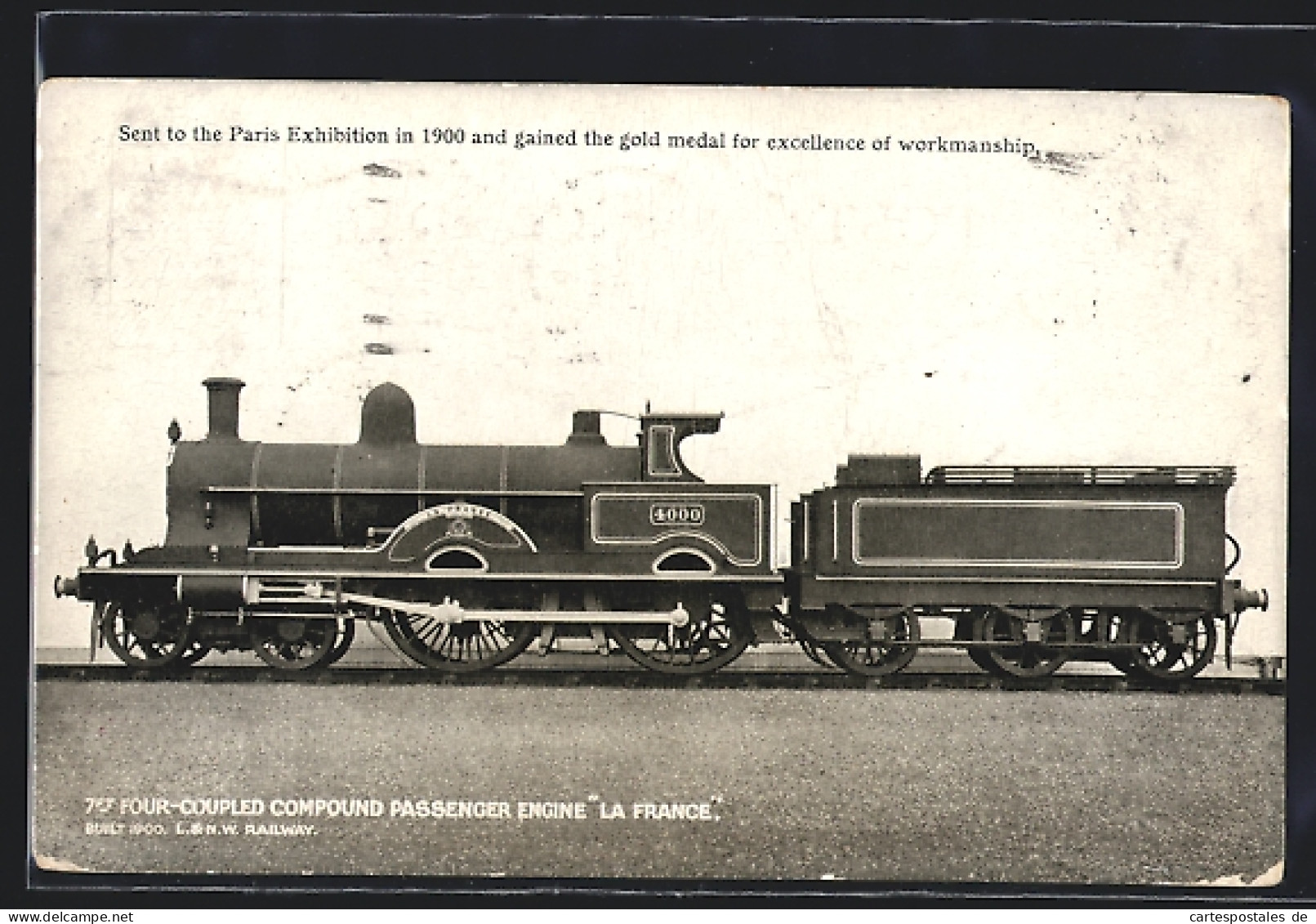 Pc Englische Eisenbahn-Lokomotive No. 4000 La France Der London & North Western Railway  - Trains