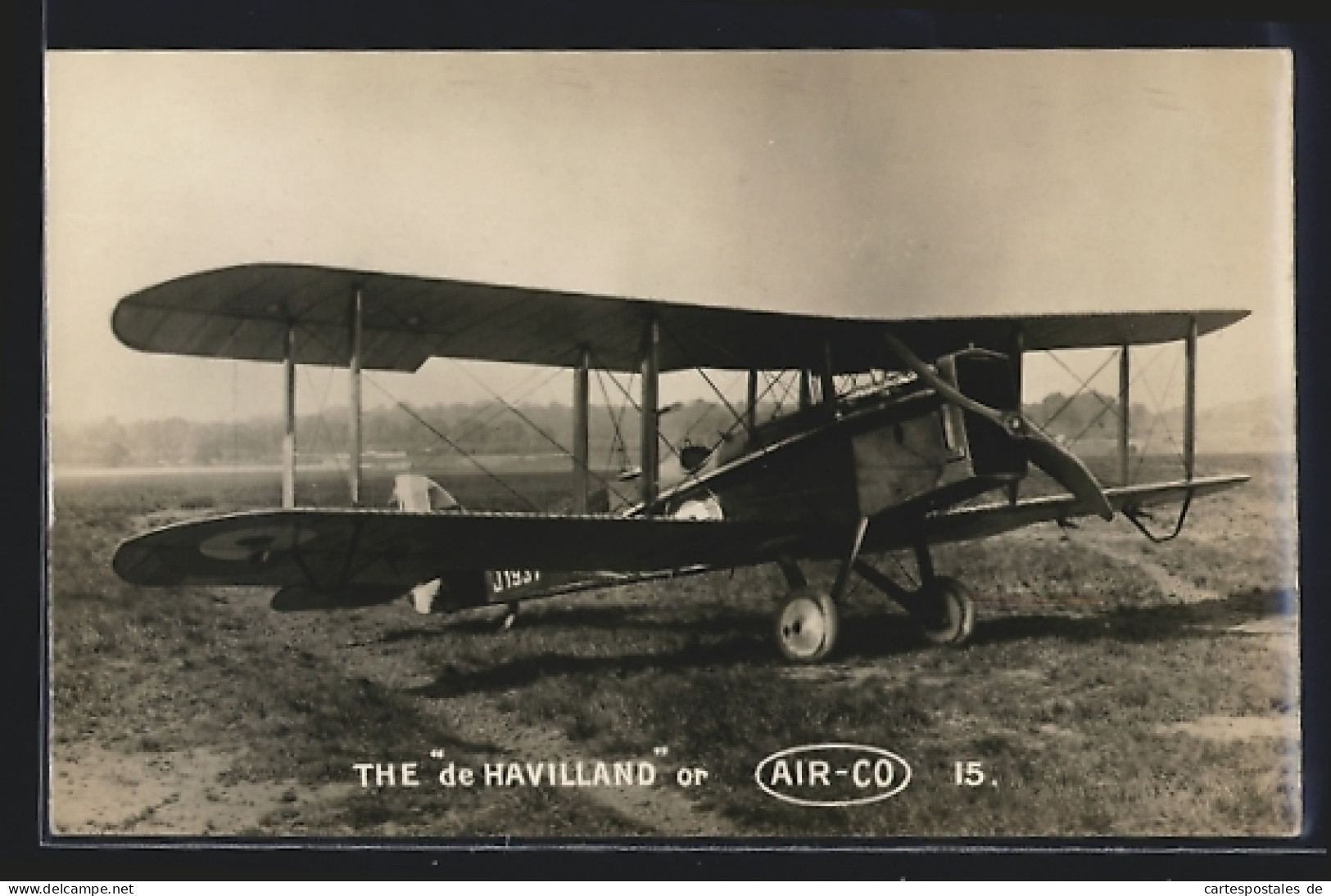 AK The De Havilland Or Air-Co 15, Bomber Am Boden  - 1914-1918: 1. Weltkrieg