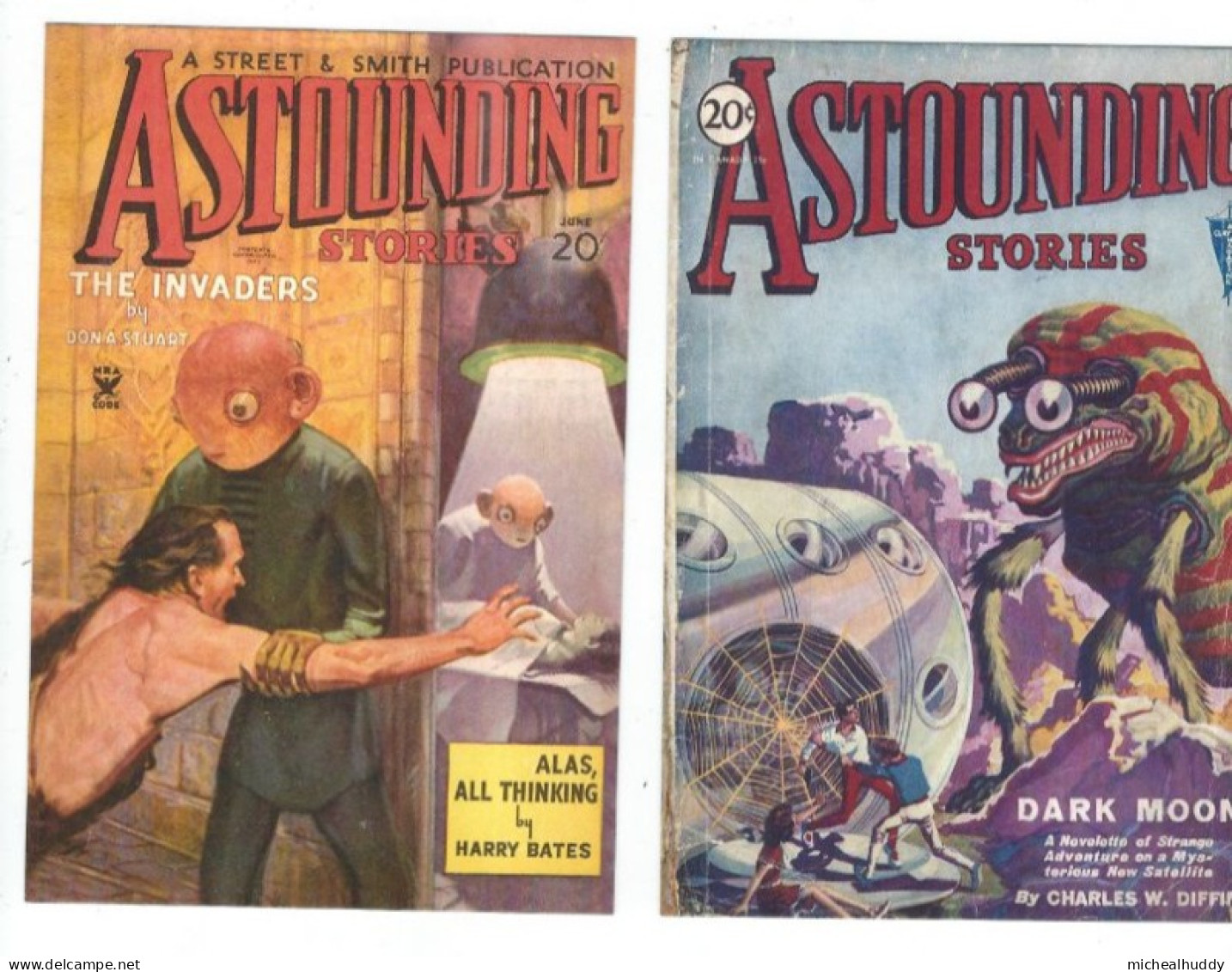 AMERCAN COMIC BOOK  ART COVERS ON 2 POSTCARDS  SCIENCE  FICTION   LOT  4 - Zeitgenössisch (ab 1950)