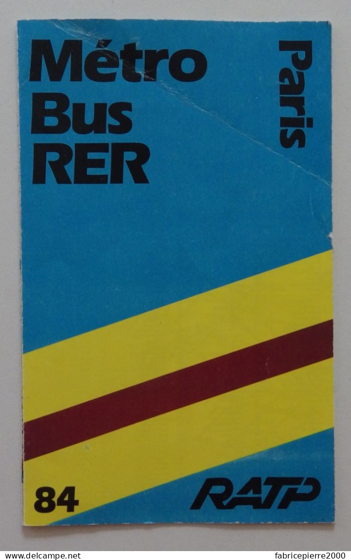 RATP - Paris Plan Des Lignes De Métro, Bus Et RER 1984 BON ETAT - Europe