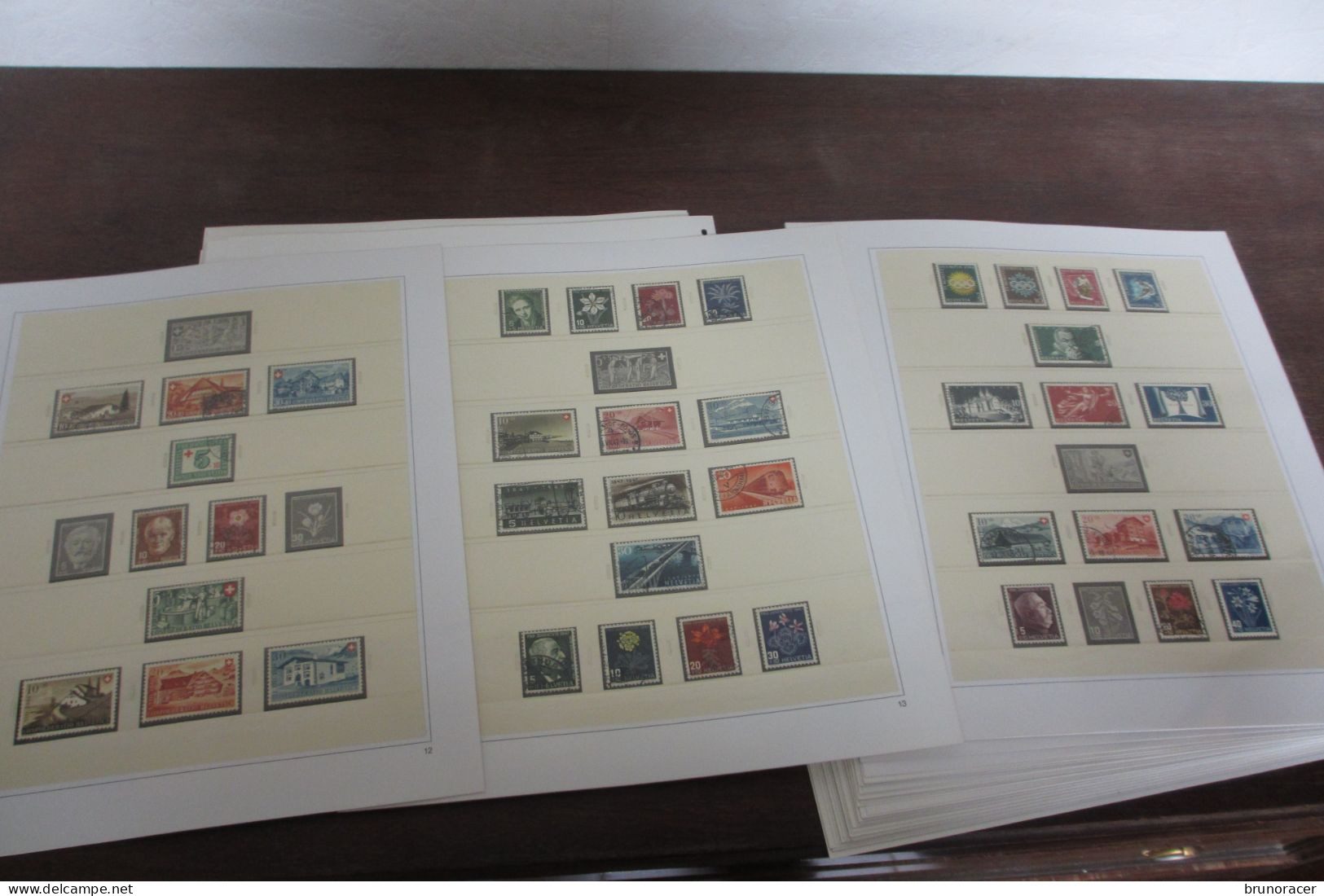 COLLECTION SUISSE ENTRE 1843 ET 1963 SURTOUT OBLITERE DANS JEUX DE FEUILLES SAFE DUAL FORTE COTE VOIR SCANS