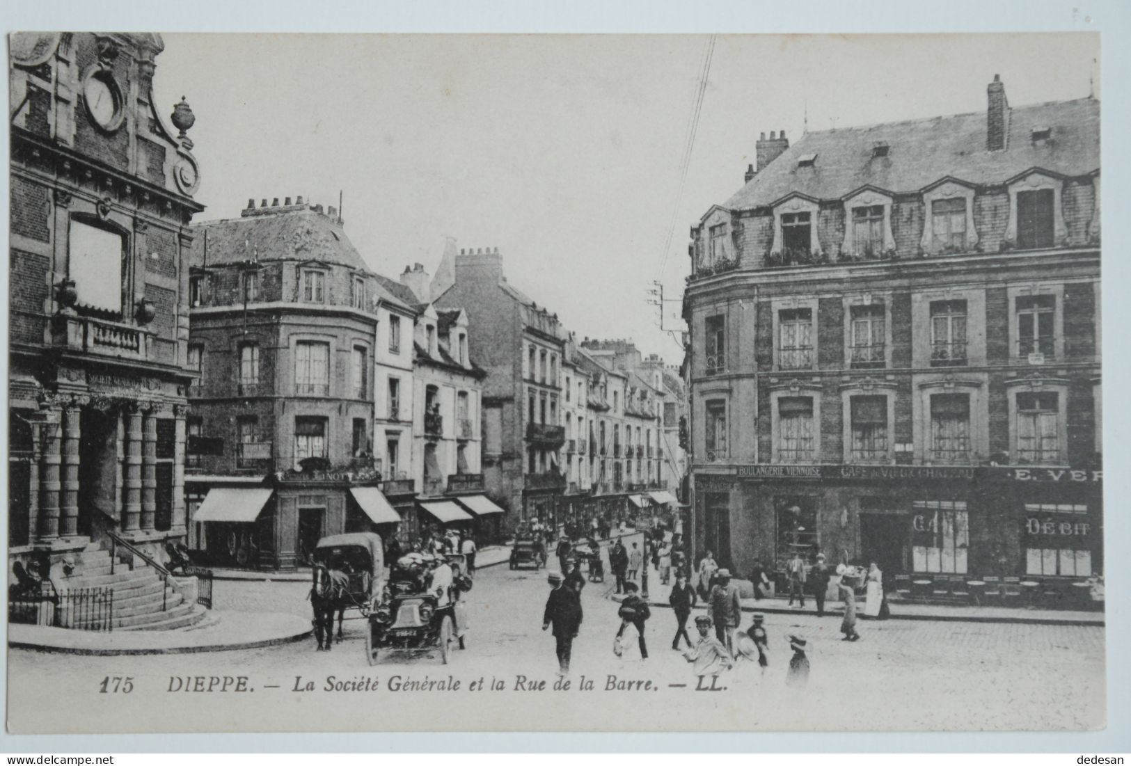 Cpa DIEPPE La Société Générale Et La Rue De La Barre - BL85 - Dieppe