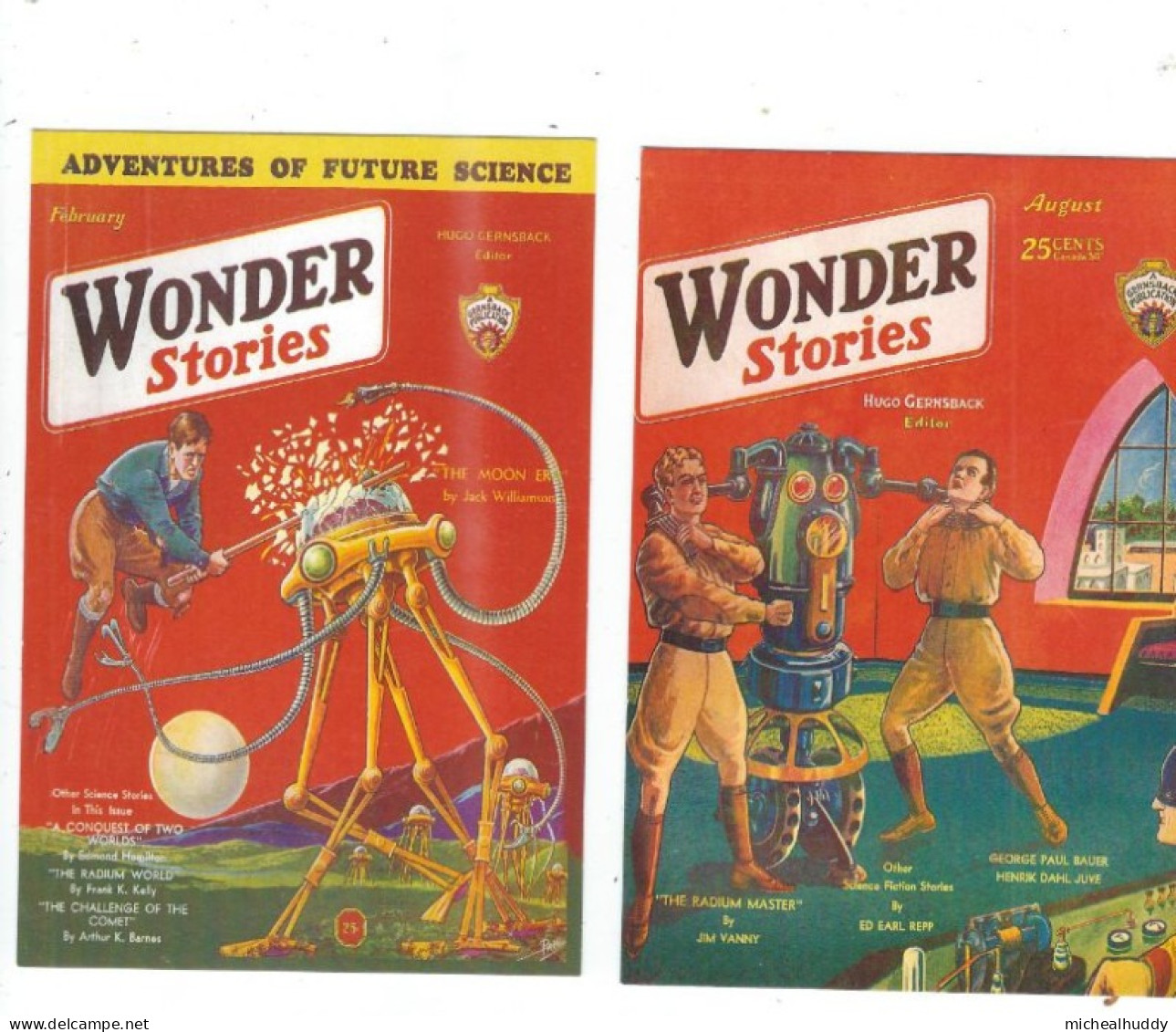 AMERCAN COMIC BOOK  ART COVERS ON 2 POSTCARDS  SCIENCE  FICTION   LOT 7 - Contemporánea (desde 1950)
