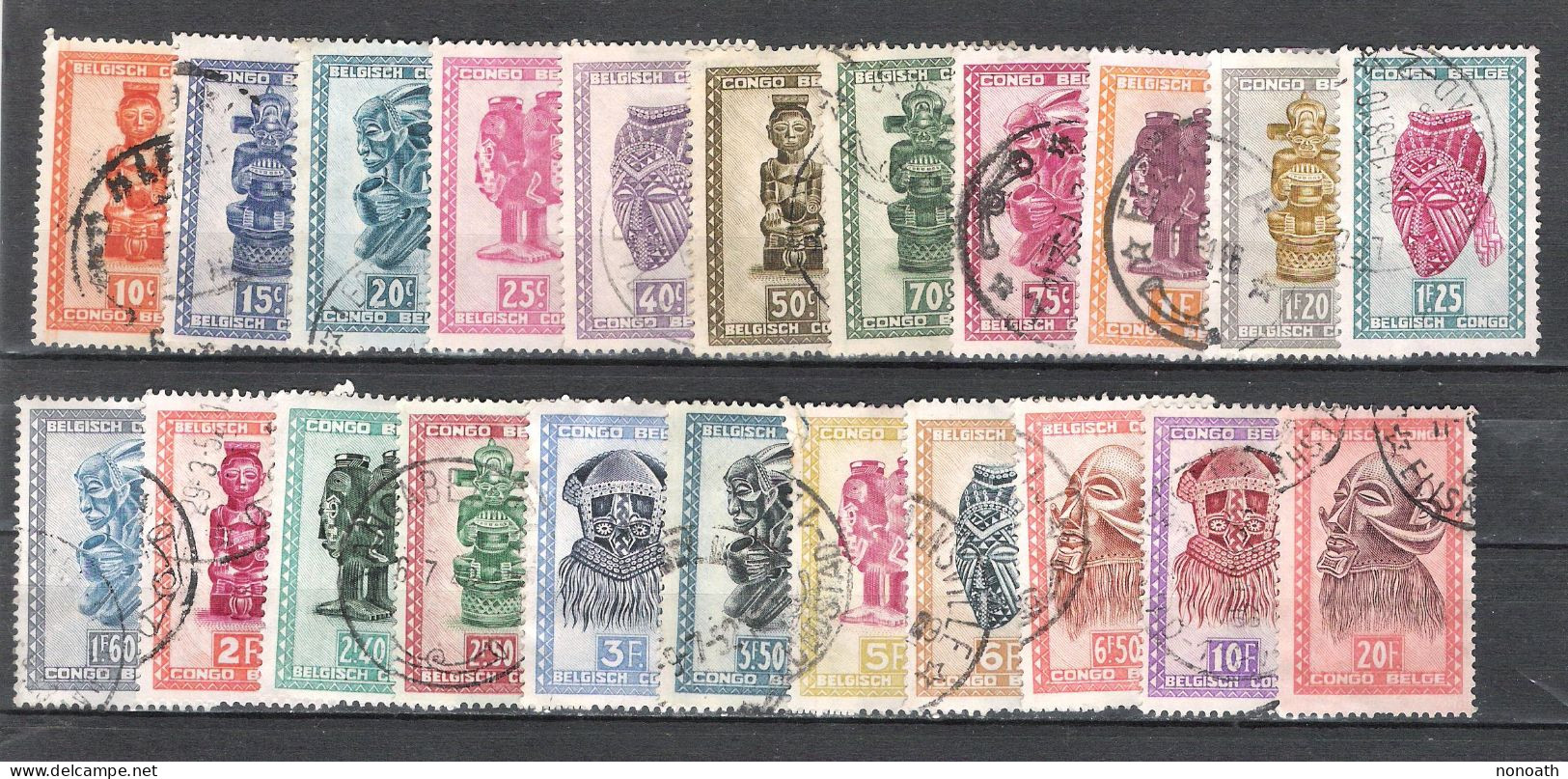 Congo Belge - 1947 - Artisanat Et Masques - 22 Valeurs (o) - Oblitérés