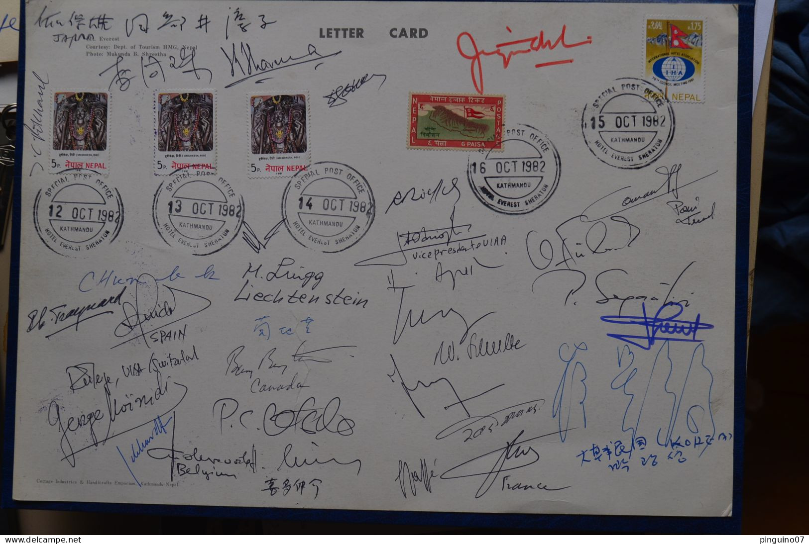 RRR Signed By Most Participants 1982 UIAA  Anniv. 21x30 Cm Maxi Card FDC  Mountaineering Himalaya Escalade Alpinisme - Sportifs