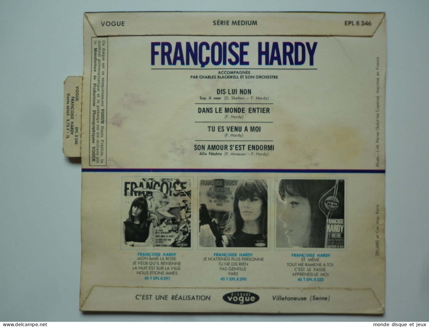 Françoise Hardy 45Tours EP Vinyle Dis-Lui Non / Tu Es Venu A Moi - 45 T - Maxi-Single