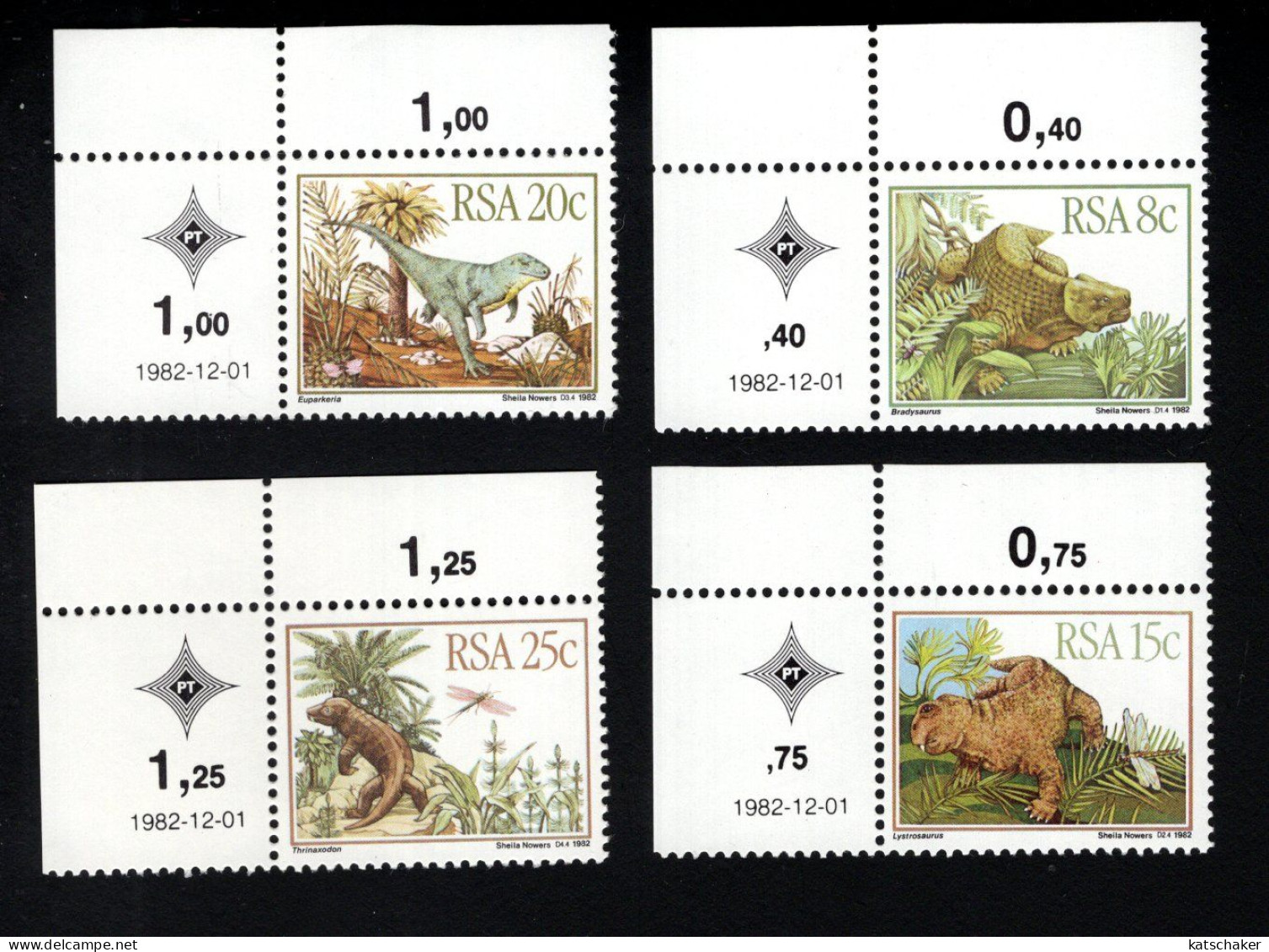 2033237099 1982 SCOTT 606 609 (XX)  POSTFRIS MINT NEVER HINGED - PREHISTORIC ANIMALS - FOSSILS - Neufs