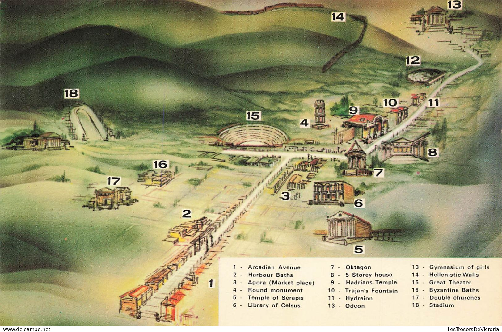 TURQUIE - Efes Alani - City Planof Ephesus - Le Plan D'Ephese - Selçuk - Carte Postale Ancienne - Türkei