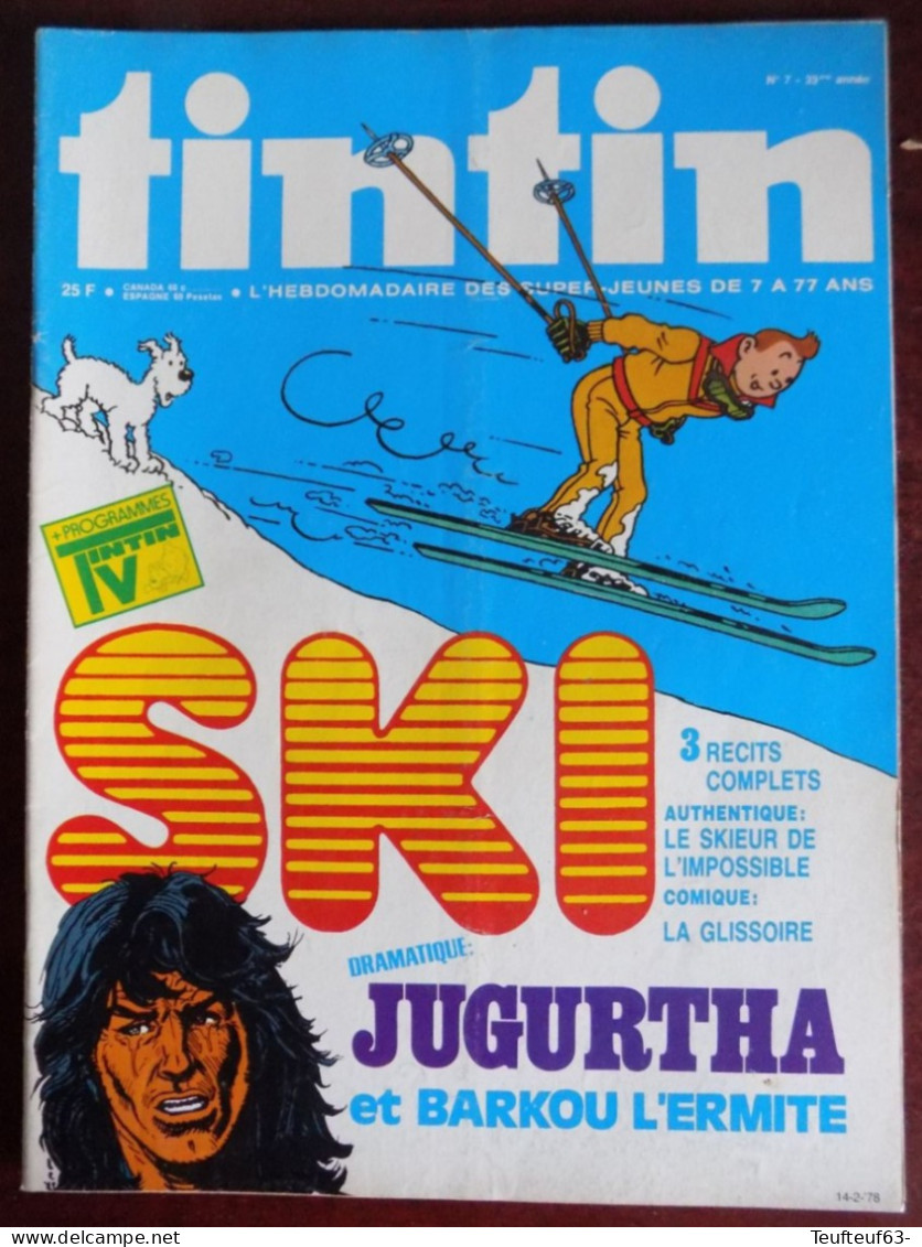 Tintin N° 7-1978 Couv. Tintin - Les Scythes (4p) - Tintin