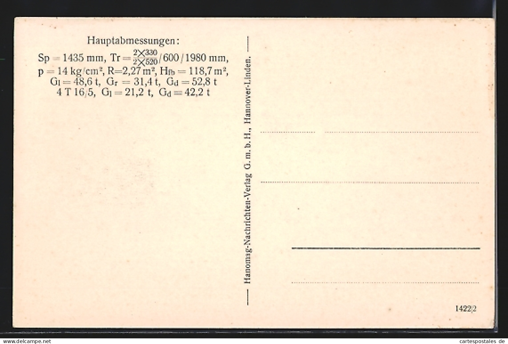 AK Hanomag, Hannover-Linden, 2 B-Vierzylinder Verbund Nassdampf-Schnellzuglokomotive, Gattung S 5  - Trains