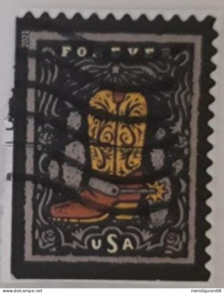 VEREINIGTE STAATEN ETATS UNIS USA 2021 WESTERN WEAR: COWBOY BOOT F USED ON PAPER SN 5617 MI 5850 YT 5459 - Used Stamps