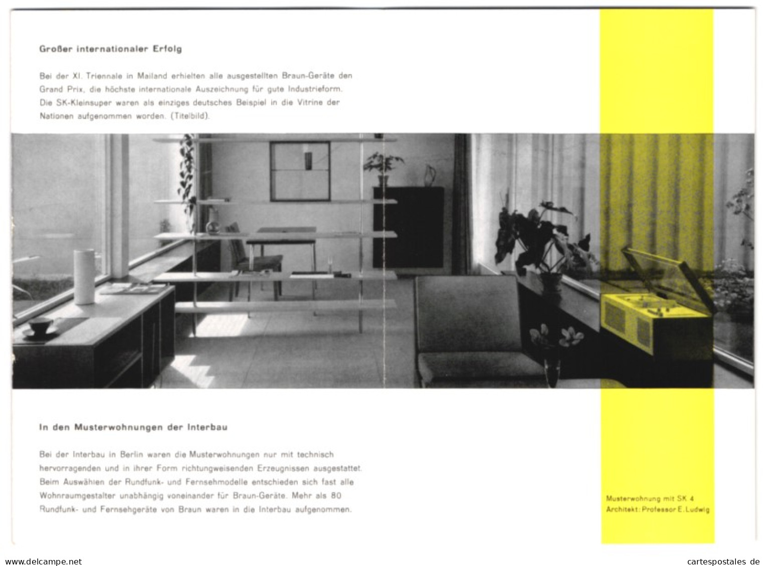 Klapp-AK Reklame Von Braun Zur Triennale 1957 In Mailand, Vitrinen Und Musterwohnung  - Publicité