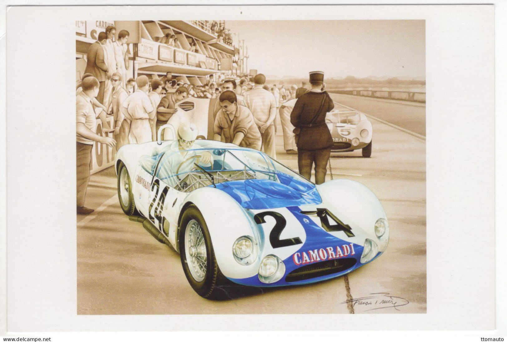 24 Heures Du Mans 1960 - Maserati Tipo 61 - Pilote: Masten Gregory - Art Card By Francois Bruere - CPM - Le Mans