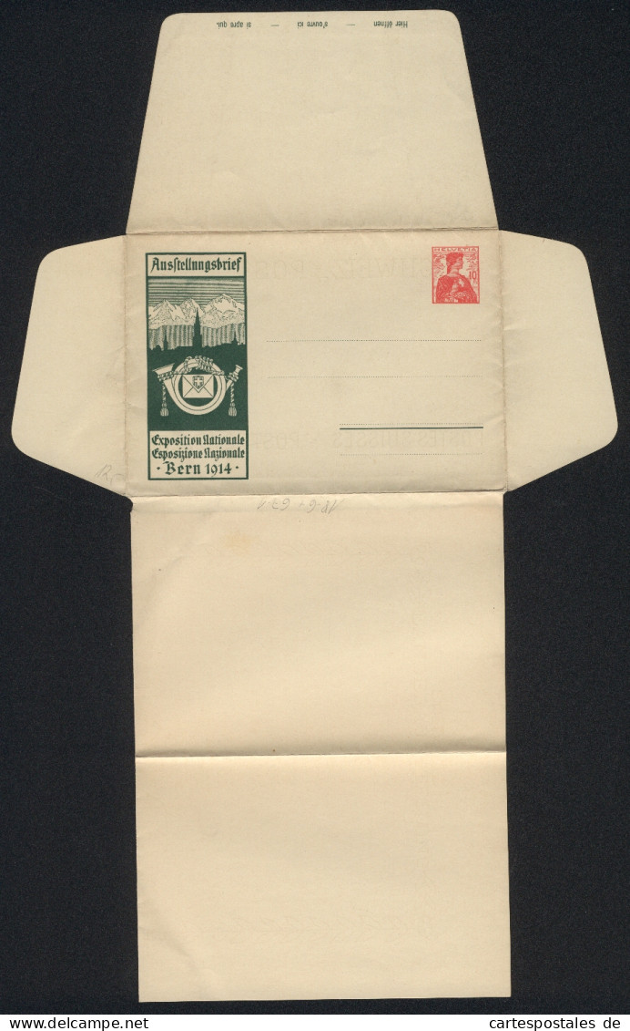 AK Bern, Exposition Nationale 1914, Ausstellungsbrief, Ganzsache  - Expositions
