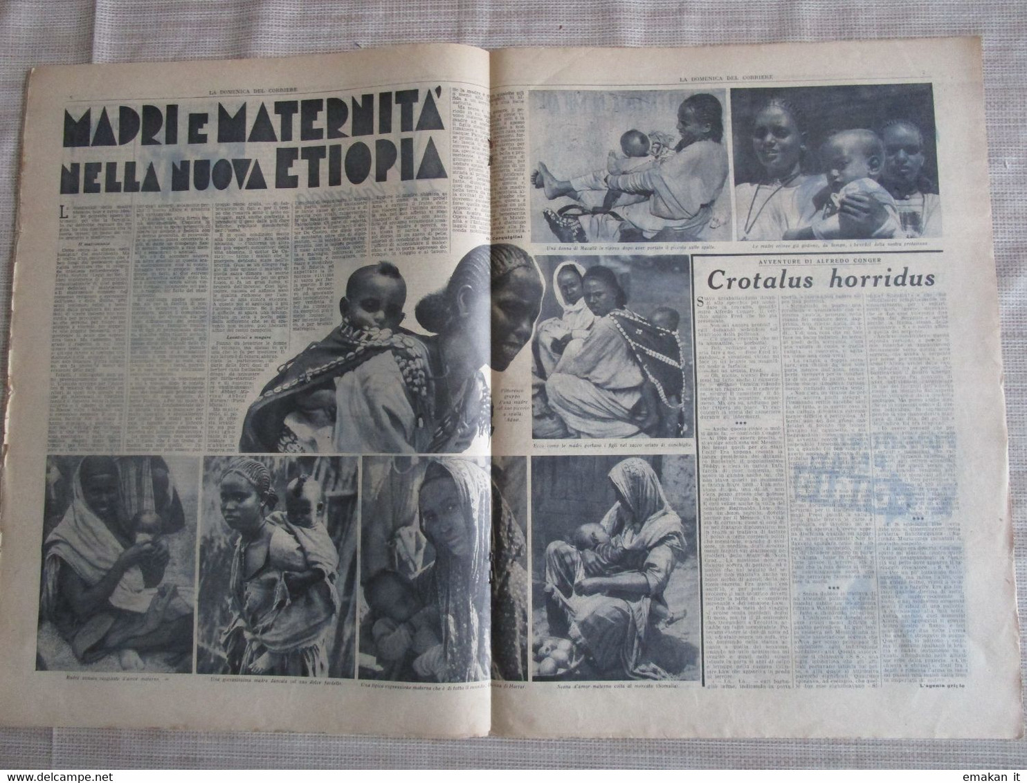 # DOMENICA DEL CORRIERE N 45 / 1936 AFRICA ORIENTALE / IL DUCE A MILANO / CAMPARI - First Editions