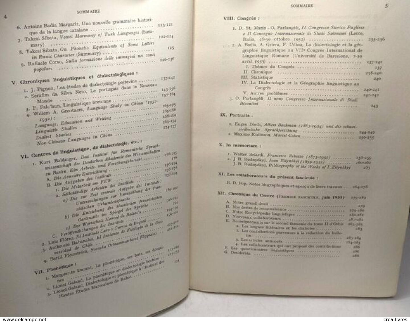 Orbis bulletin international de documentation linguistique TOME 1 N°1 1952 + TOME 2 N°1 + N°2 1953