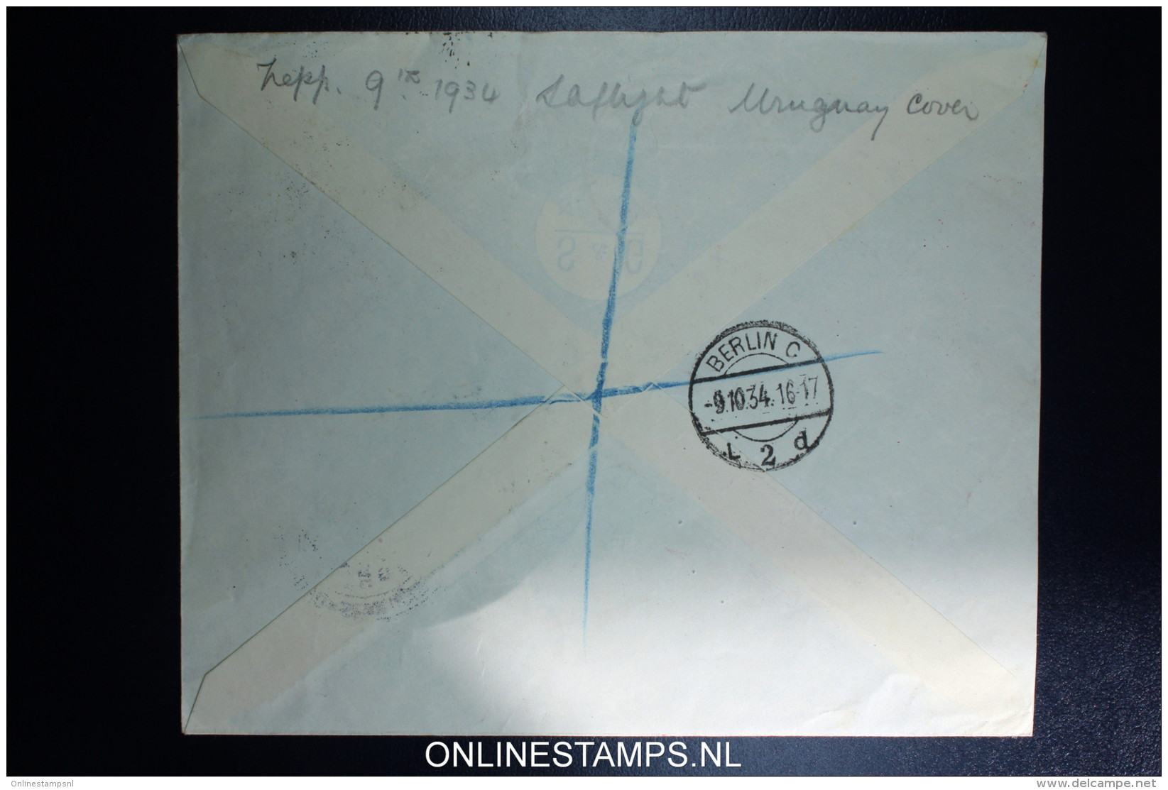 Graf Zeppelin 10. Sudamerikafahrt Sieger 281 C  Mixed Stamps. Registered Cover Montevideo  To Liverpool UK - Uruguay