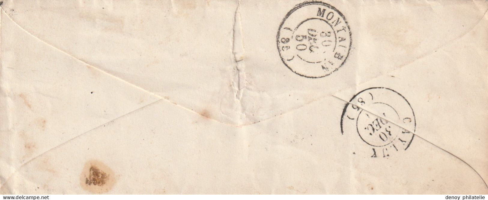 France Lettre Avec N° 5 Oblitération Grille , Timbre Premier Choix , Cachet De Castelsarrasin Du 30 Decembre 1850 - 1849-1850 Cérès