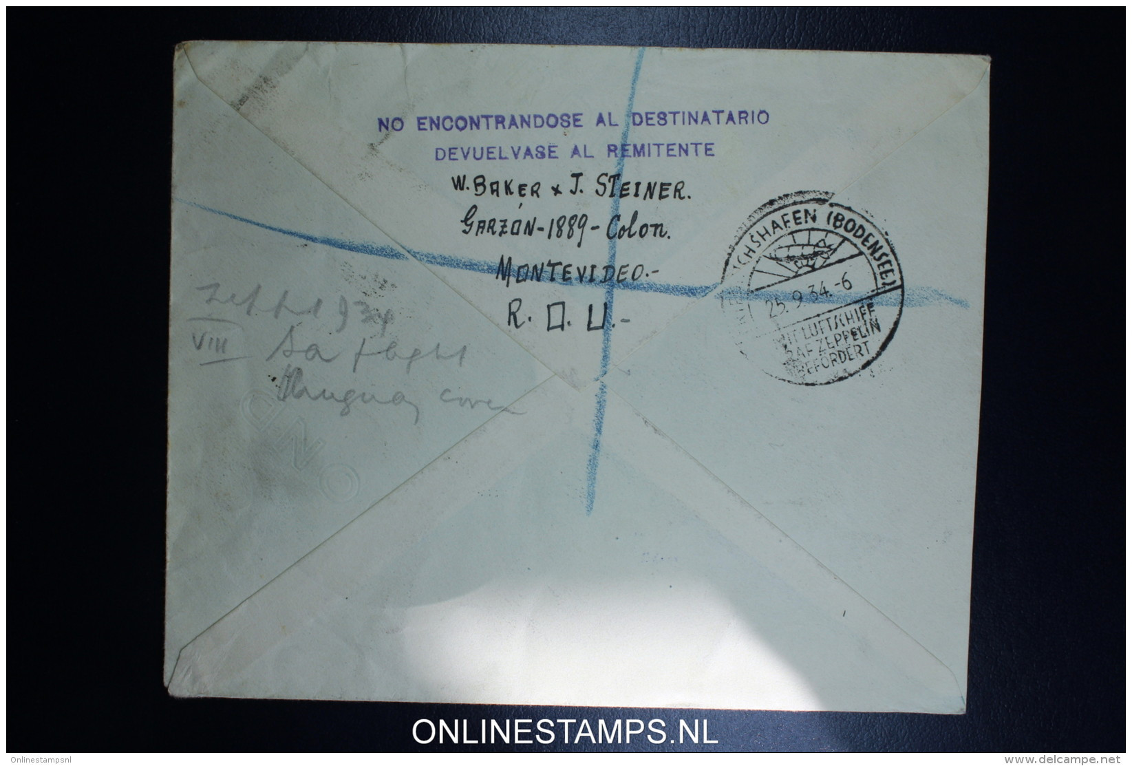 Graf Zeppelin 8. Sudamerikafahrt Sieger 275 C  Mixed Stamps. Registered Cover Montevideo  To Liverpool UK - Uruguay