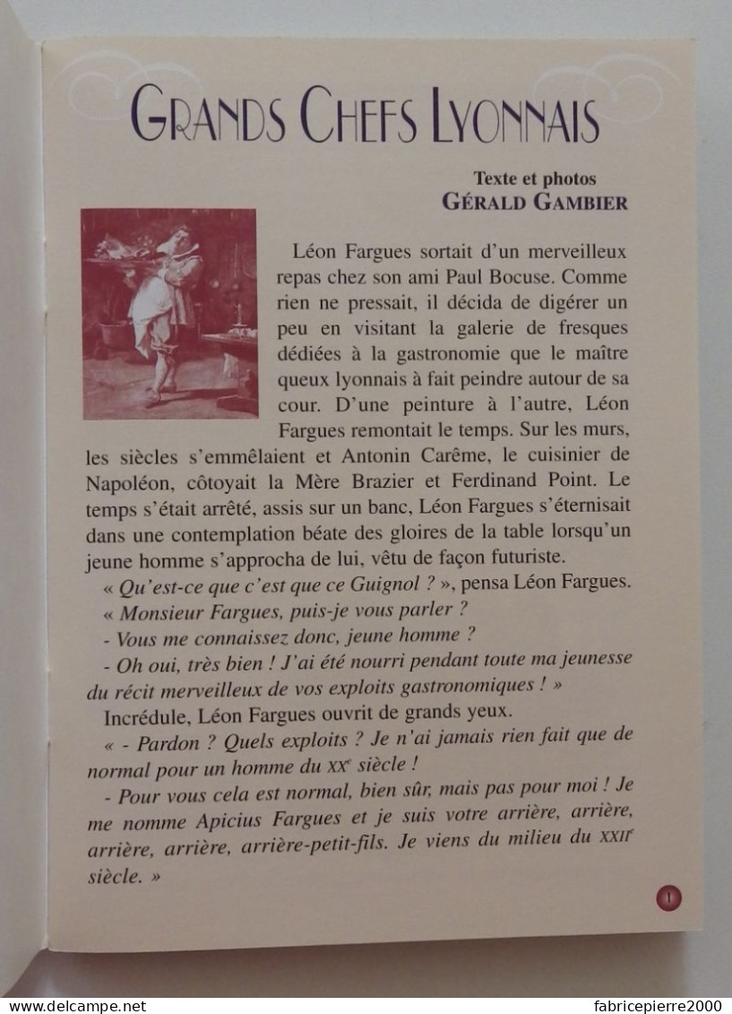 GAMBIER - Grands Chefs Lyonnais 2001 EXCELLENT ETAT Lyon Châtillon-sur-Chalaronne Léon Fargues - Gastronomie