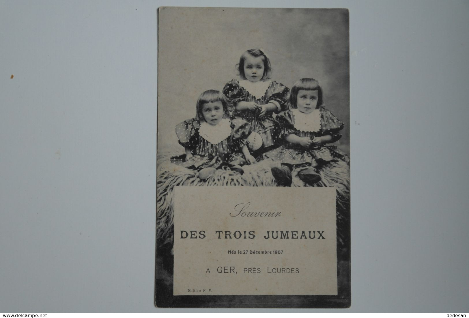 Cpa Souvenir Des Trois Jumeaux Nés Le 27 Décembre 1907 à GER Près Lourdes - BL85 - Lourdes