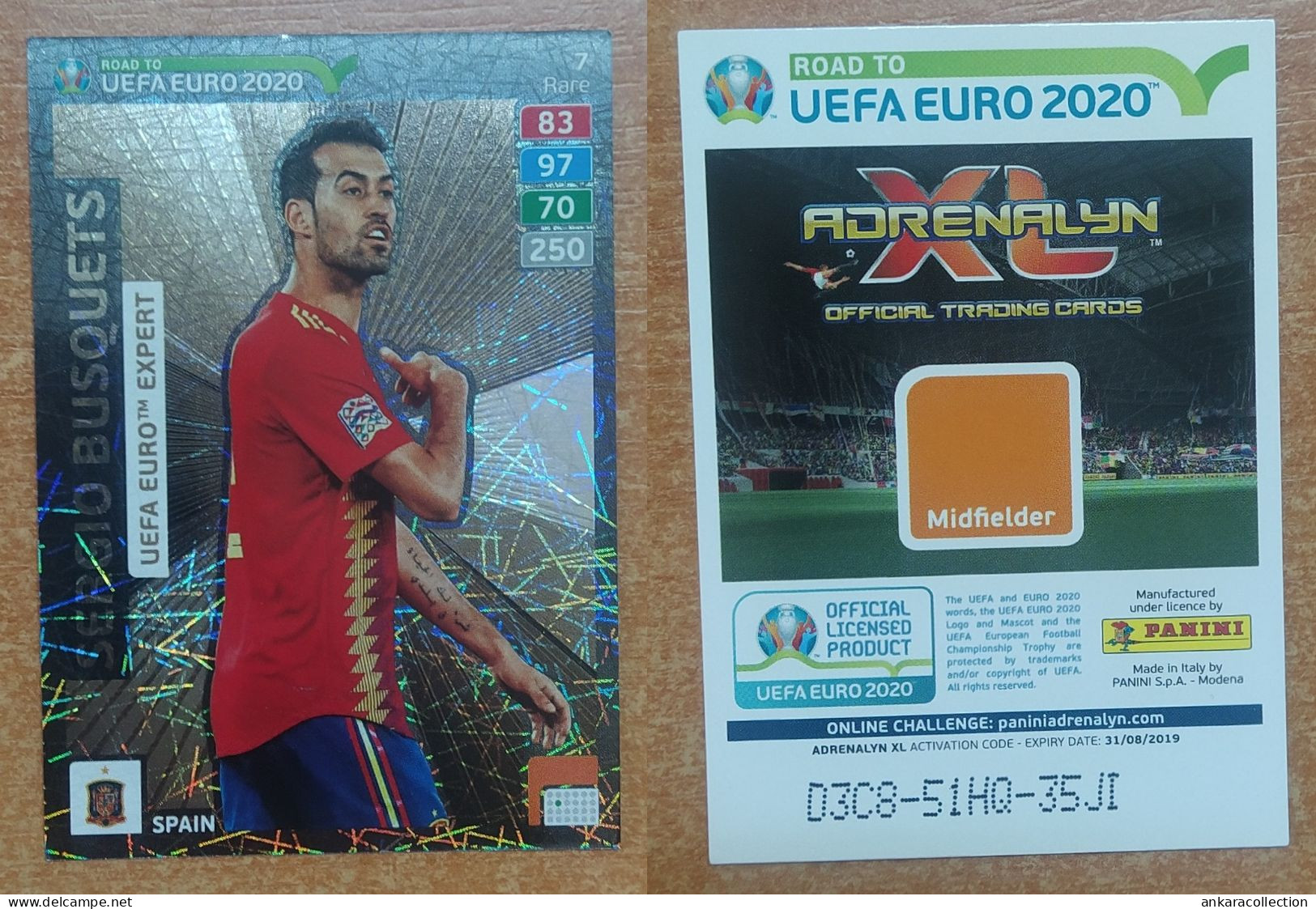 AC - SERGIO BUSQUETS  UEFA EURO 2020  UEFA EURO EXPERT  SPAIN  PANINI FIFA 365 2019 ADRENALYN TRADING CARD - Trading Cards