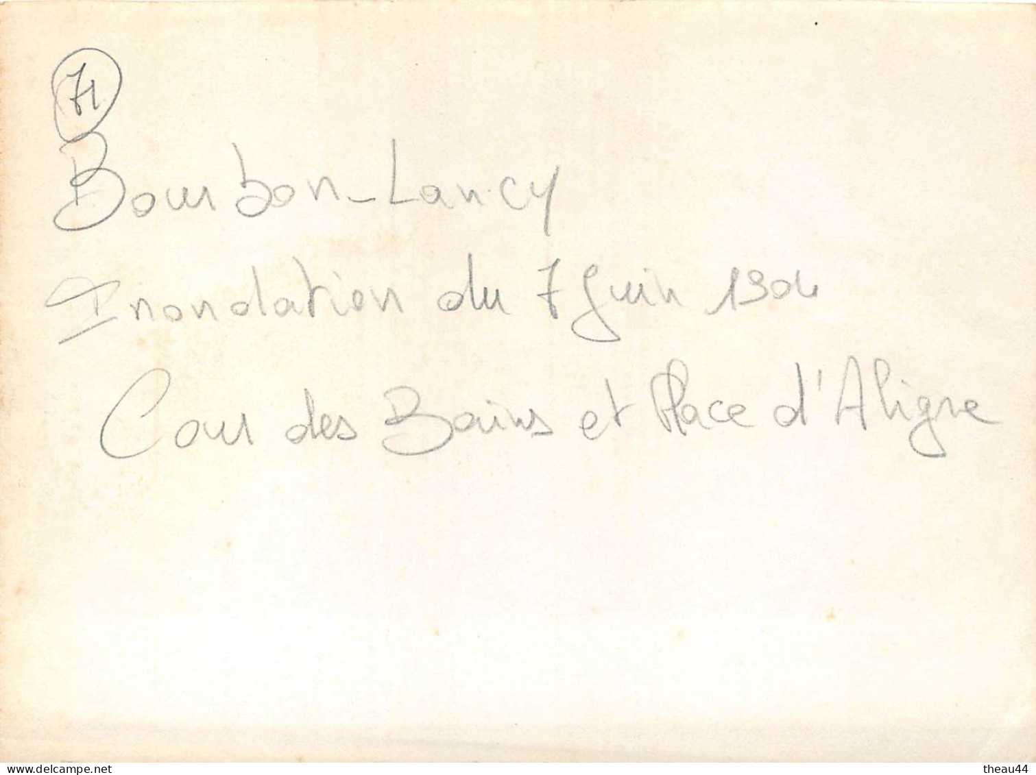 ¤¤  -  BOURBON-LANCY   -  Lot de 5 Clichés des Inondations du 7 Juin 1904     -   ¤¤