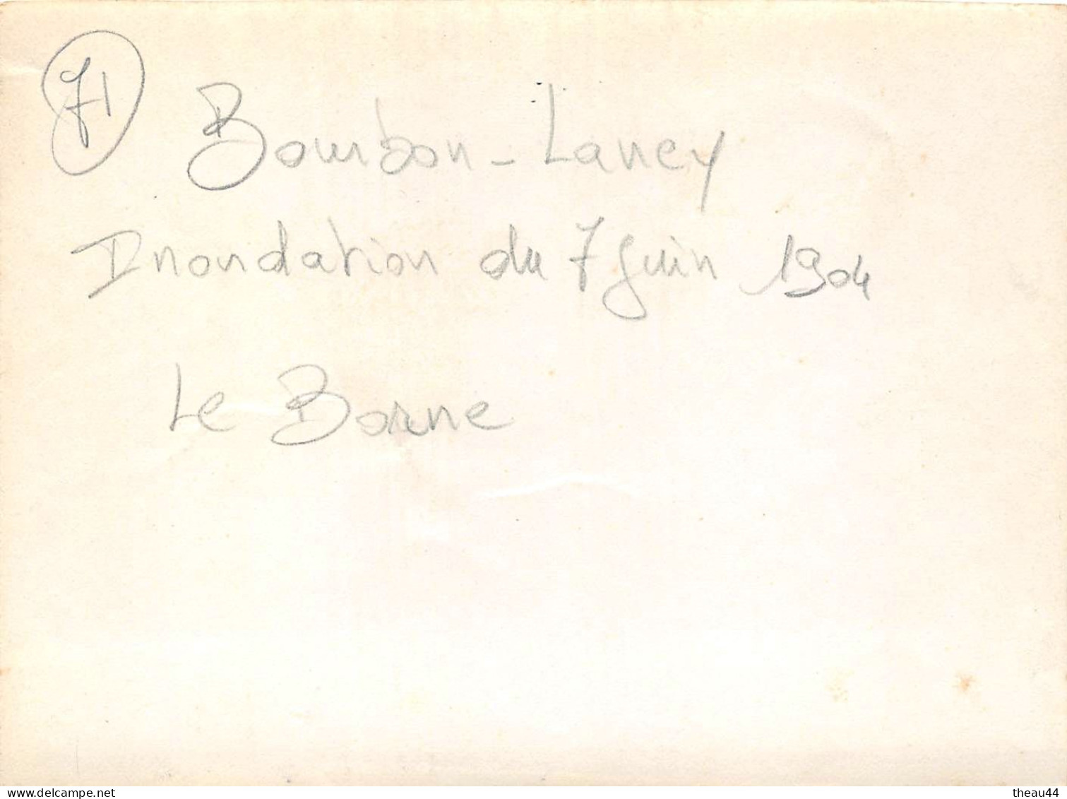 ¤¤  -  BOURBON-LANCY   -  Lot de 5 Clichés des Inondations du 7 Juin 1904     -   ¤¤