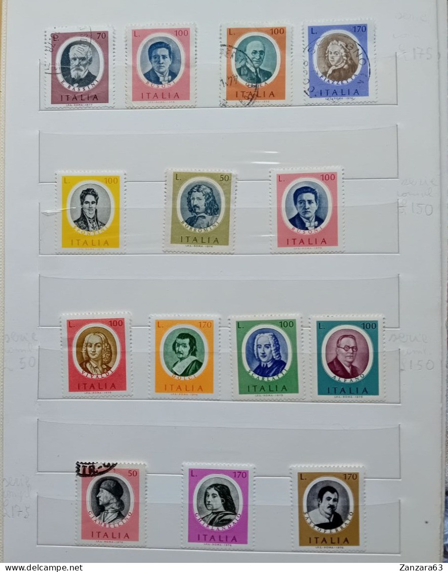 14 Francobolli Personaggi Italini 1975 - Collections