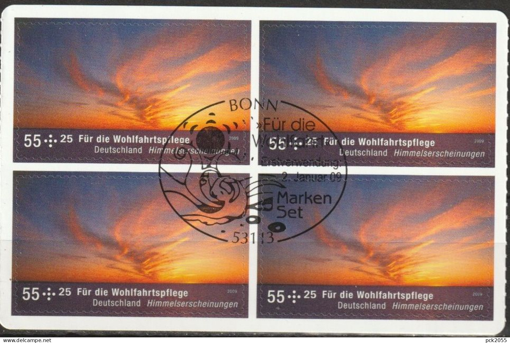 Deutschland 2009 Aus MH 77 Himmelserscheinungen Mi-Nr. 2717 4er Block O Gest. EST Bonn ( EK185/2 ) - Usati