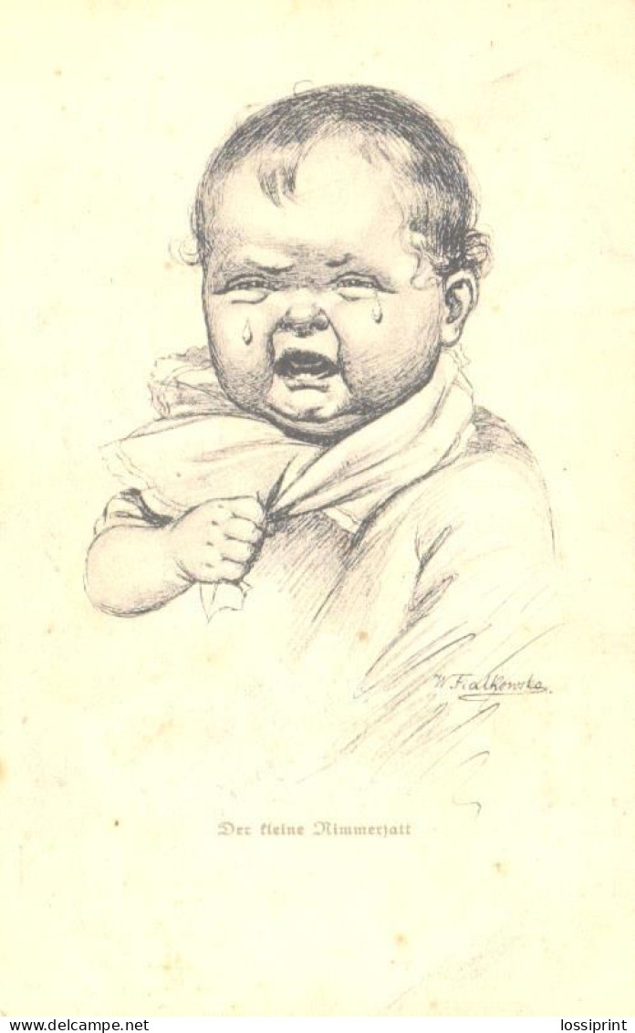 Wally Fialkowska:Der Kleine Rimmersatt, Crying Baby, Nr 1191, Pre 1940 - Fialkowska, Wally