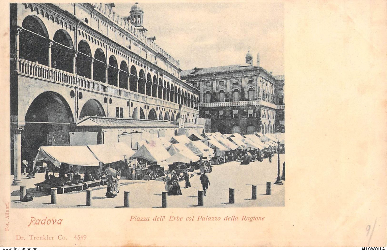 27061 " PADOVA-PIAZZA DELLE ERBE COL PALAZZO DELLA RAGIONE " ANIMATA-VERA FOTO-CART. POST. NON SPED. - Padova (Padua)