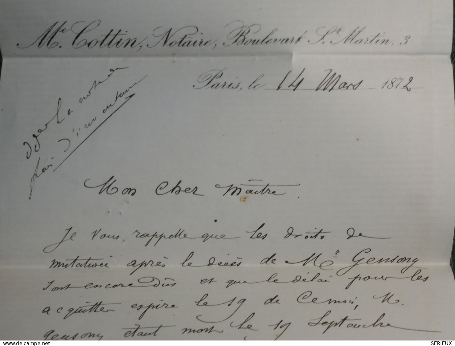 FRANCE  LETTRE 1872  ETOILE DE PARIS N°5  + CERES 15C   ++AFF. INTERESSANT+DP10 - 1849-1876: Période Classique