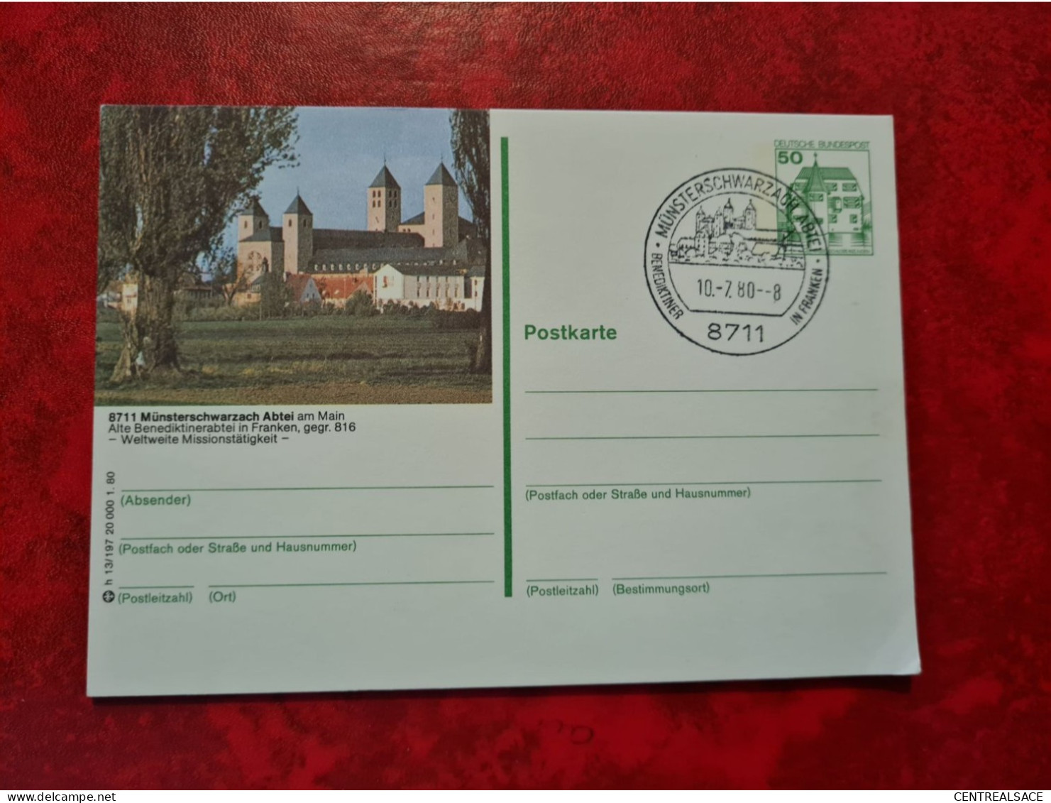 Lettre ALLEMAGNE 1980  MUNSTERSCHWARTZACH ABTEI - Andere & Zonder Classificatie