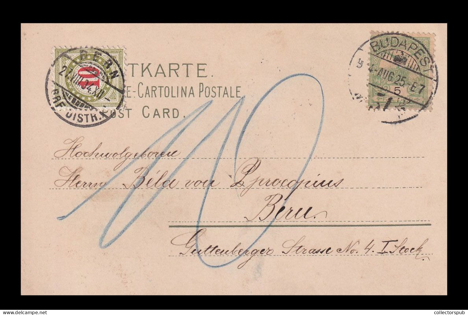 HUNGARY 1904. Postcard To Switzerland With Postage Due Stamp - Taxe