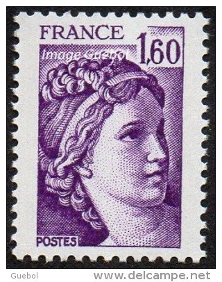 France Sabine De Gandon N° 2060  ** Le 1f60 Violet - 1977-1981 Sabine Van Gandon