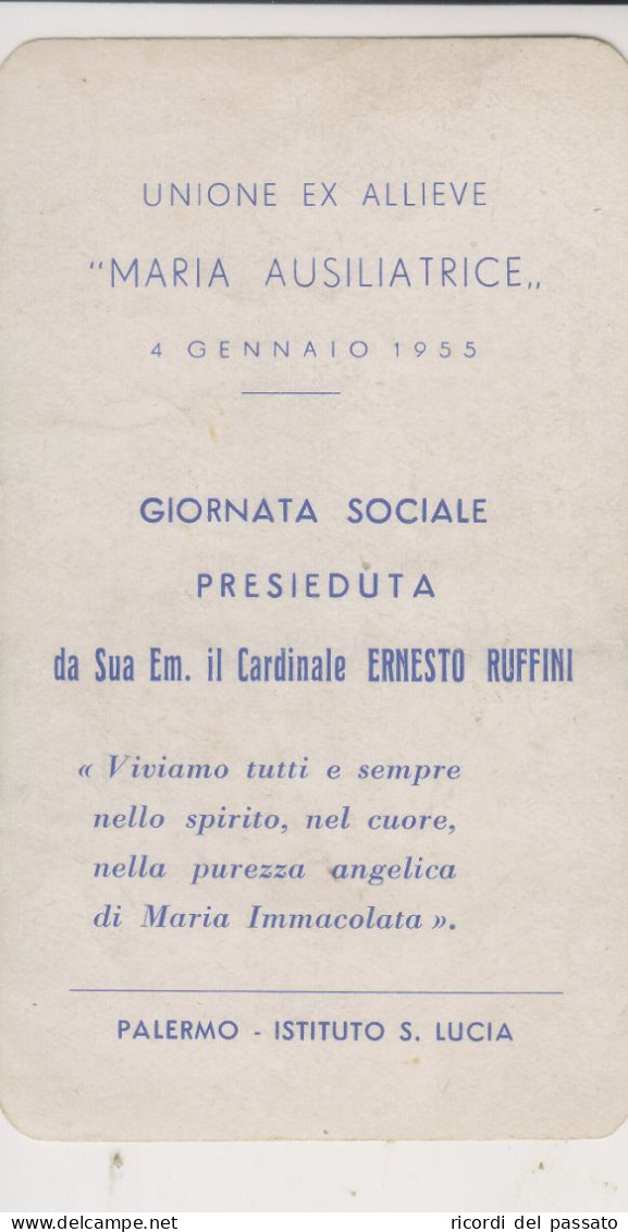 Santino Ricordo Giornata Sociale - Palermo 1955 - Images Religieuses
