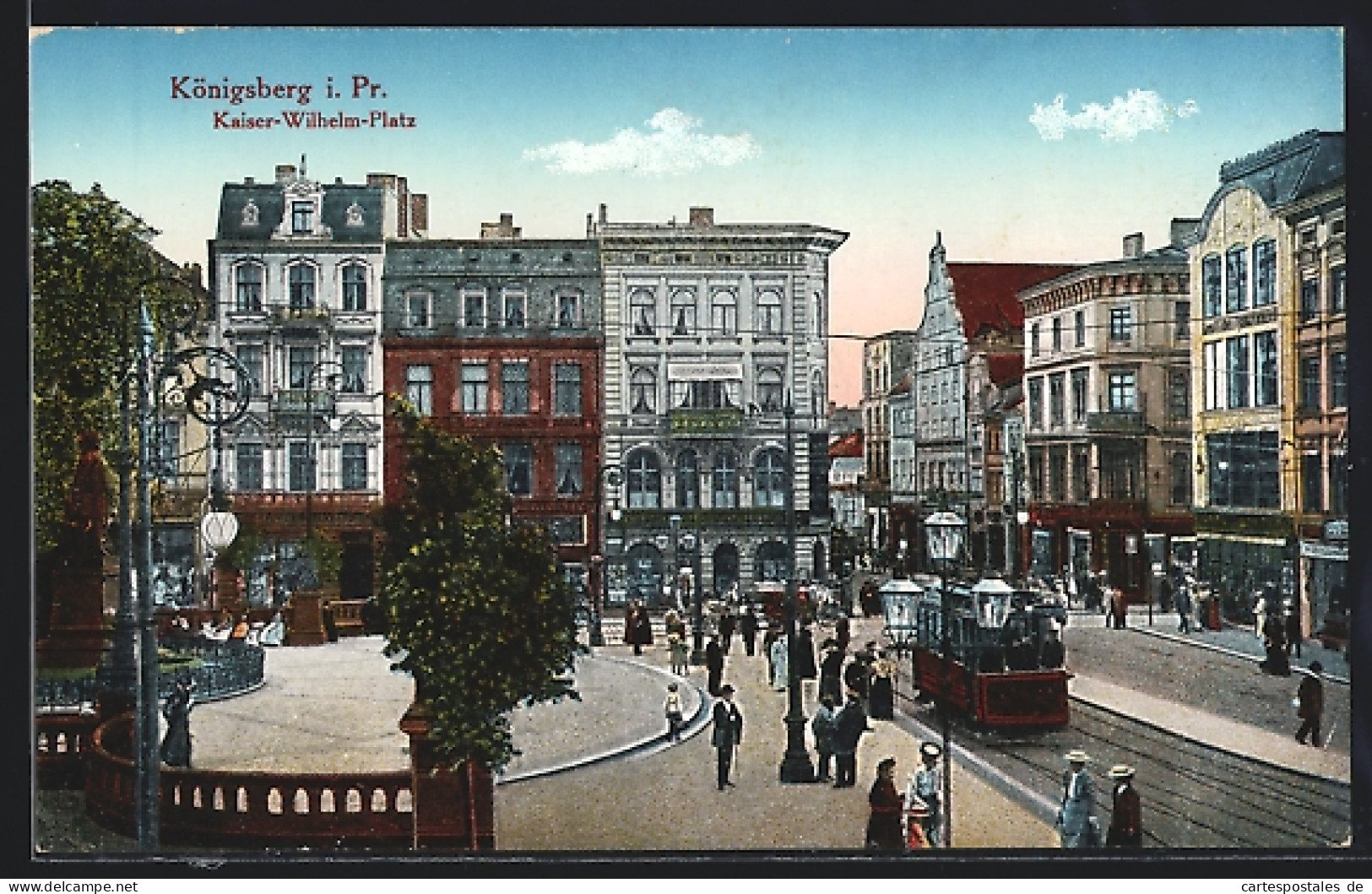 AK Königsberg, Fahrgäste Erwarten Die Strassenbahn Auf Dem Kaiser Wilhelm-Platz  - Tranvía