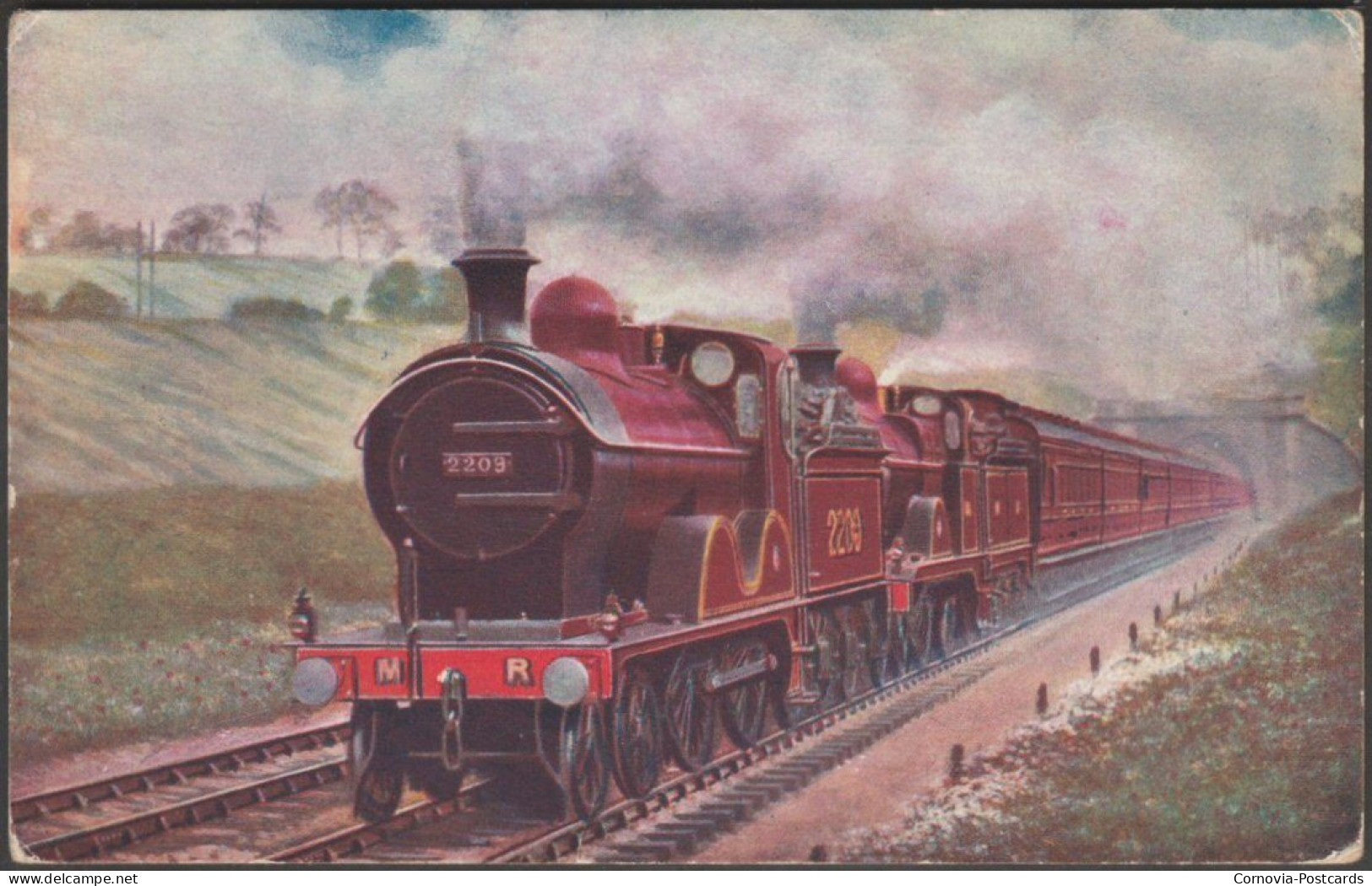 Midland Railway Leeds & Bradford Express, C.1910 - Locomotive Publishing Co Postcard - Trains