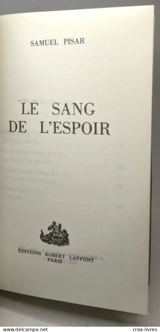 Le sang de l'espoir