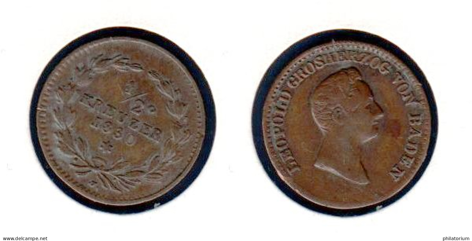 BADEN  1/2 Kreuzer 1830  Leopold, Germany Deutschland - Otros & Sin Clasificación