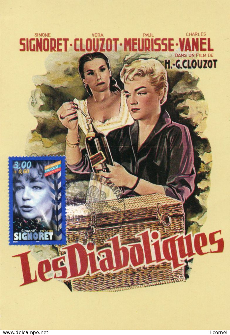 Carte  Maxi  1988 Premier Jour: CINEMA Les Diaboliques - 1980-1989