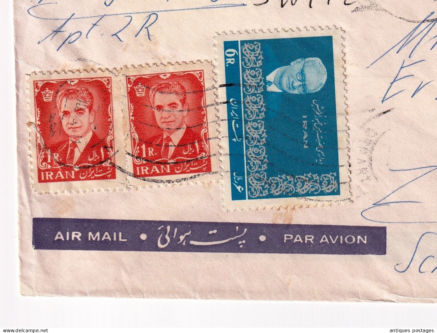 Lettre Iran Royal Hilton Téhéran Tehran Parsian Esteghlal International Hotel Stamp Mohammad Reza Pahlavi - Iran