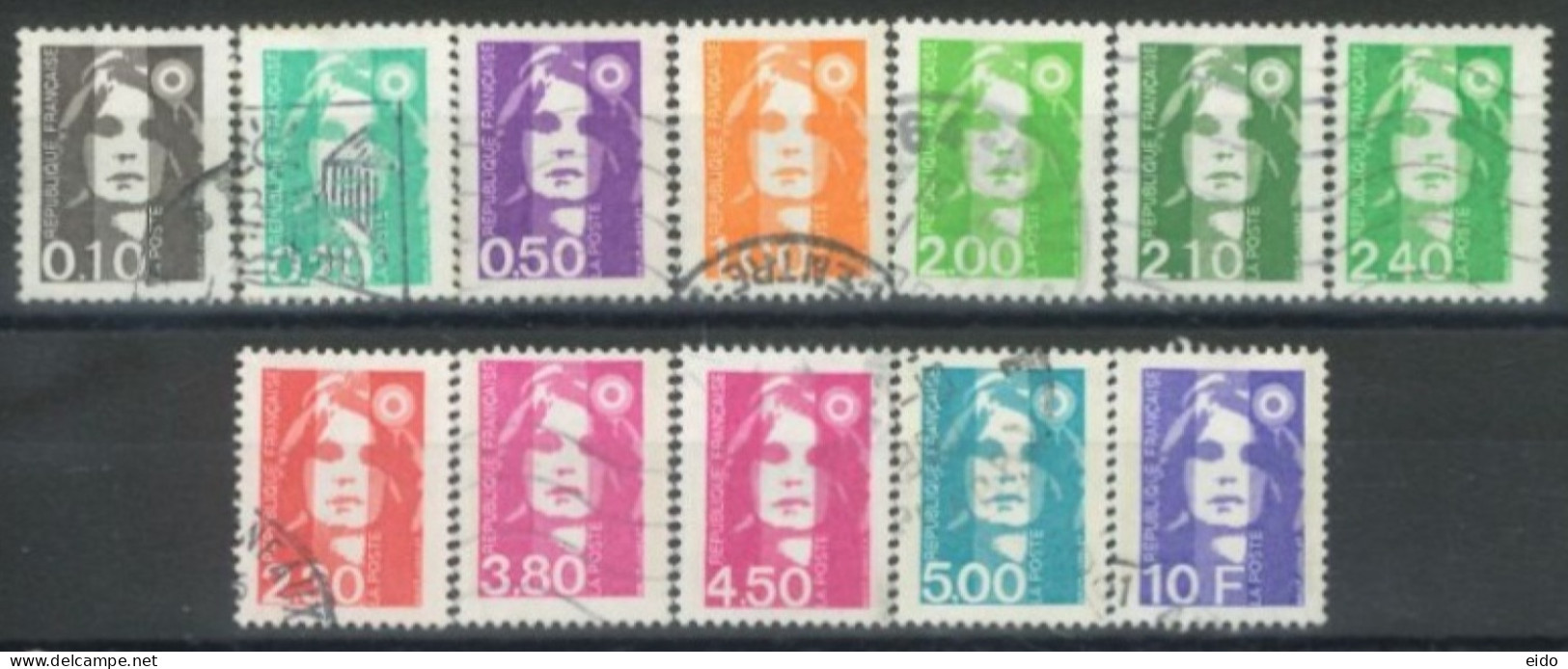 FRANCE - 1990/96, MARIANNE STAMPS SET OF 12, USED. - Gebruikt