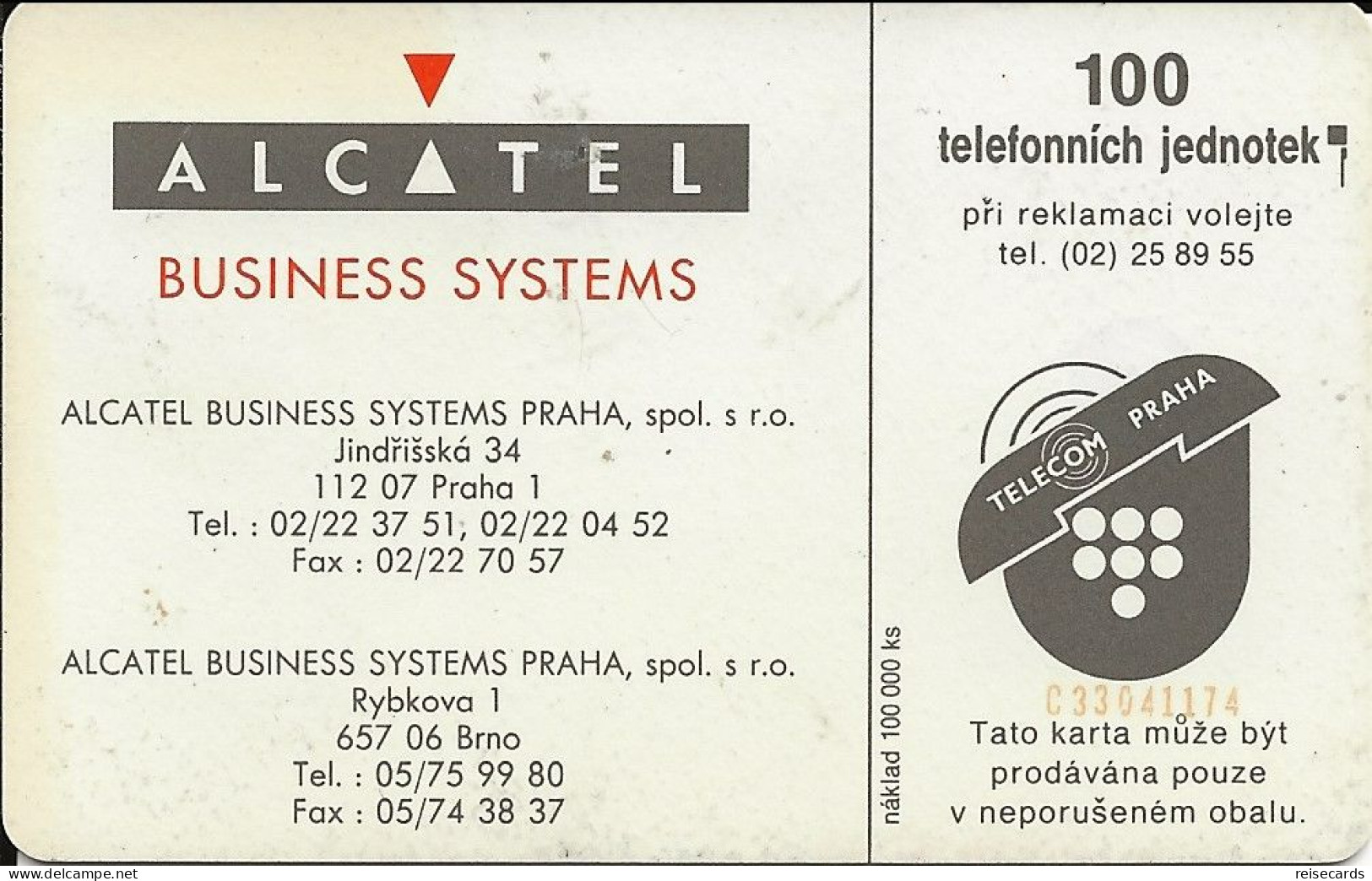 Czech Republic: Telecom Praha - Alcatel Business Systems - Tchéquie