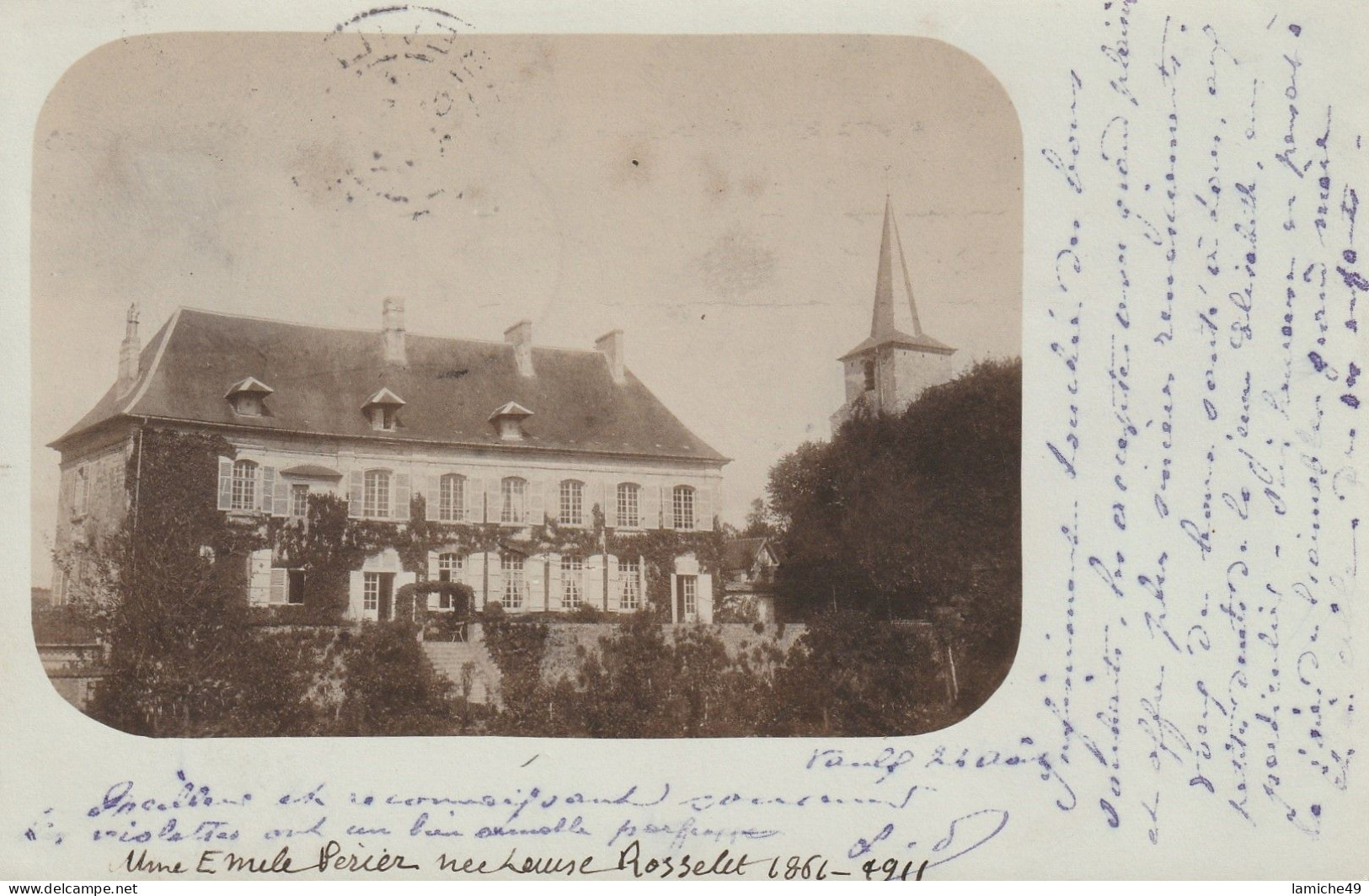 CARTE PHOTO AUXI LE CHATEAU  Château De Vaulx Semeuse 10c 1904 - Auxi Le Chateau