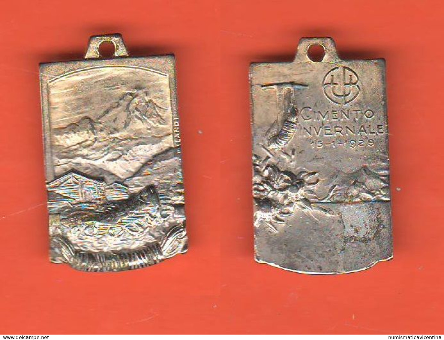 Medaglia Marcia In Montagna 1928  Marcata Landi Médaille D'équipement Et Refuge De Montagne - Italie