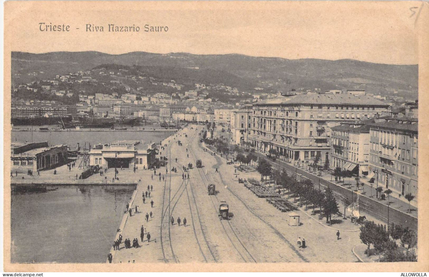 27067 " TRIESTE-RIVA NAZARIO SAURO " ANIMATA-PANORAMA-VERA FOTO-CART. POST. NON SPED. - Trieste