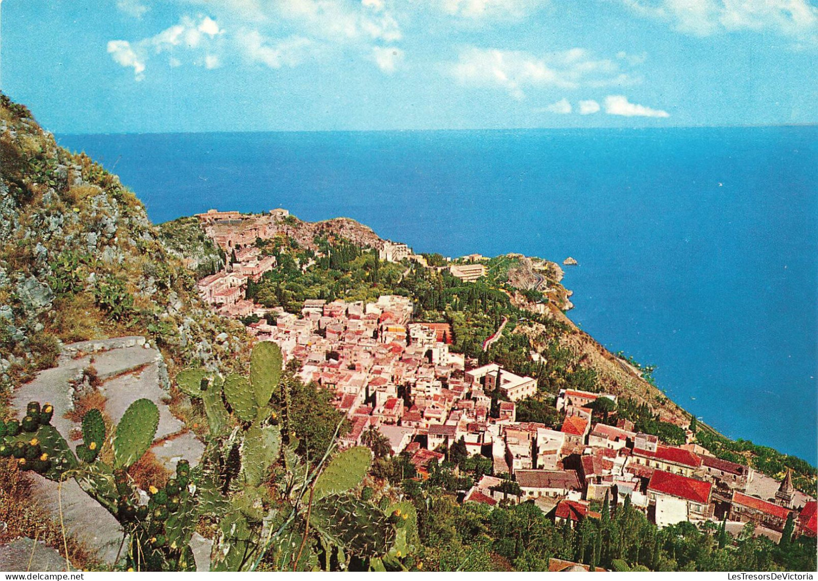 ITALIE - Taormina - Panorama Vu Du Château - Vue Sur Une Partie Du Village - Carte Postale Ancienne - Messina